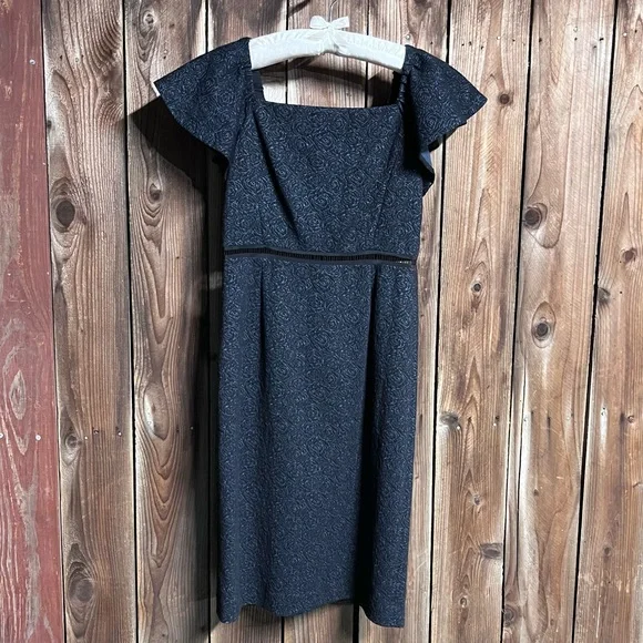 Rebecca Taylor Off The Shoulder Rose Jacquard Cutouts Sheath Dress Sz 6 - Picture 11 of 12